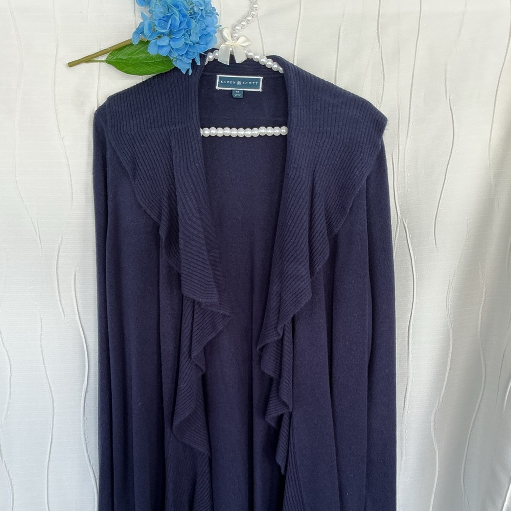 Karen Scott Women's Deep Blue Cardigan